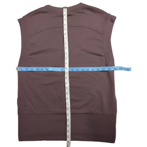 Athleta Retroterry V-Neck Sweatshirt Tee Mauve Sleeveless Womens XS - Picture 9 of 11